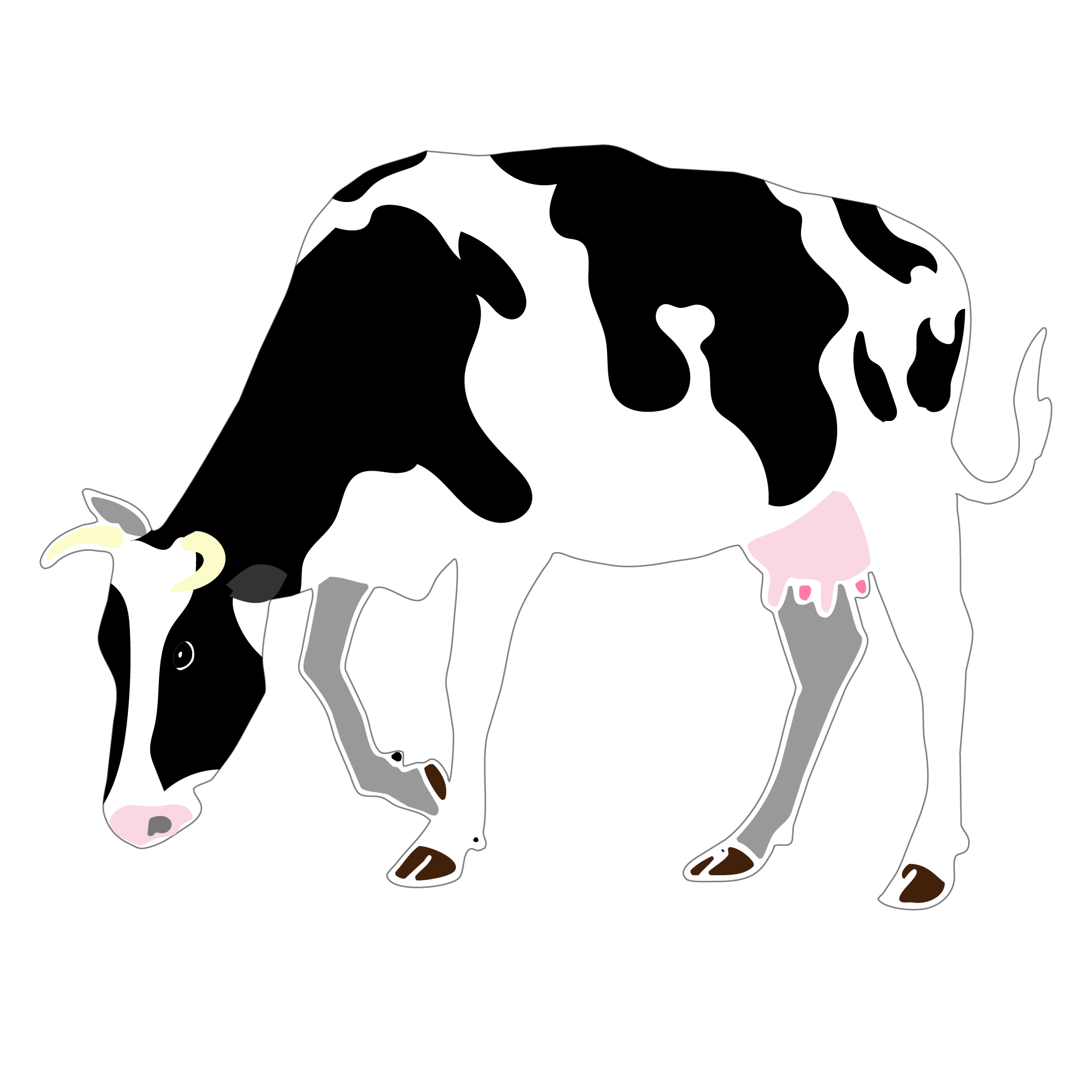 2021丑年のウシのイラスト年賀状素材